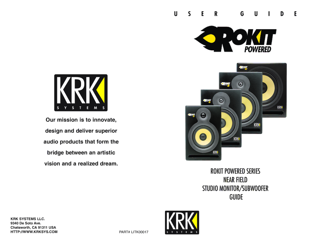 KRK ROKIT POWERED SERIES manual KRK Systems LLC, De Soto Ave Chatsworth, CA 91311 USA 