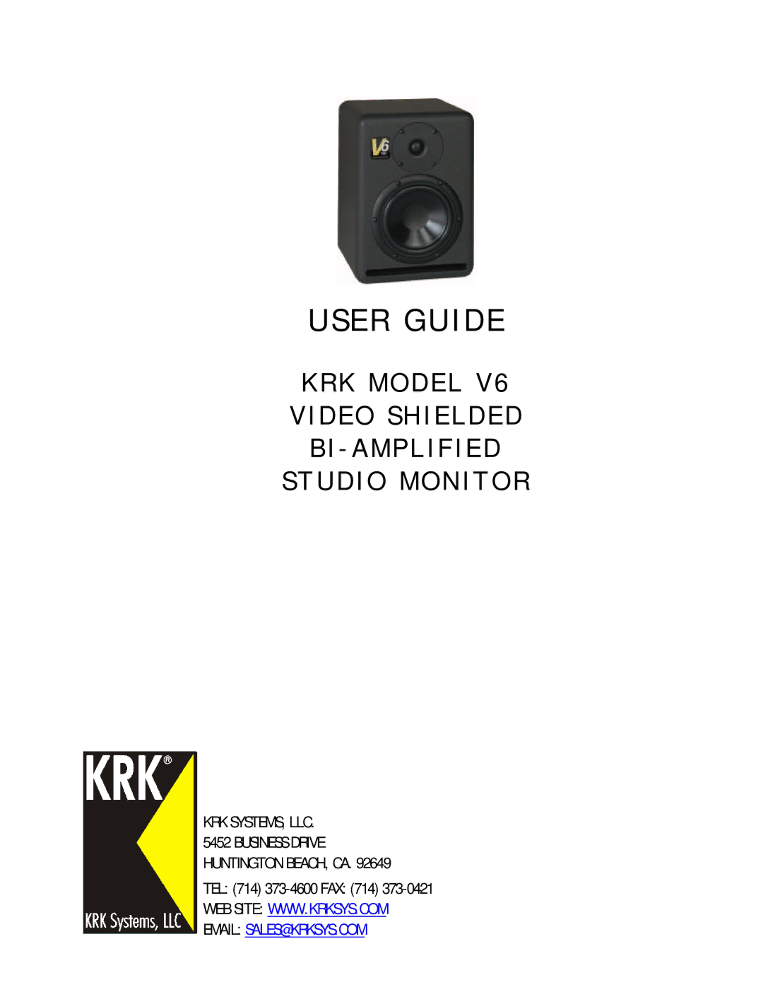 KRK V6 manual E R G U I D E 