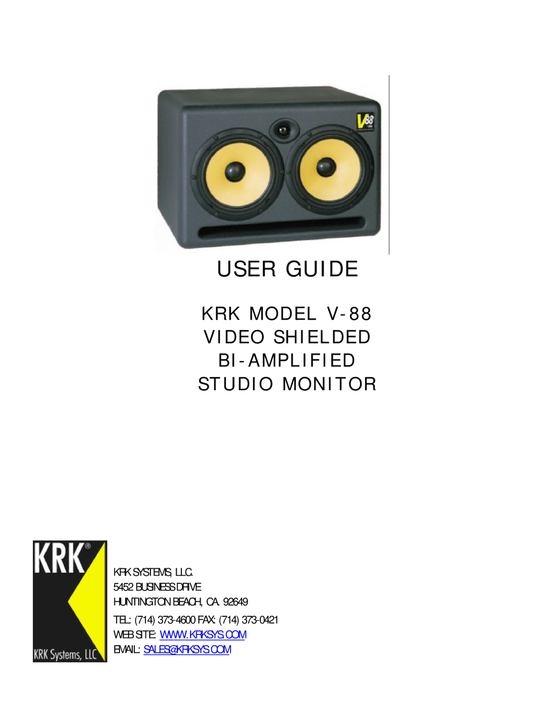 KRK V88 manual E R G U I D E 