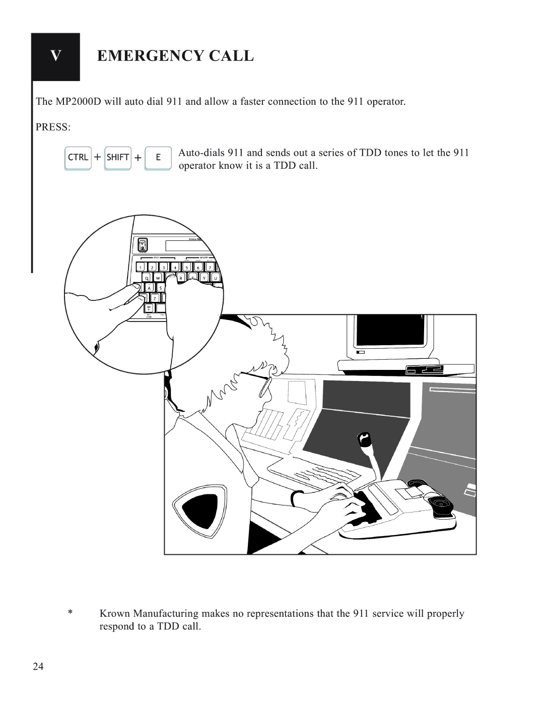 Krown Manufacturing 2000DX, 2000DLD manual Emergency Call 