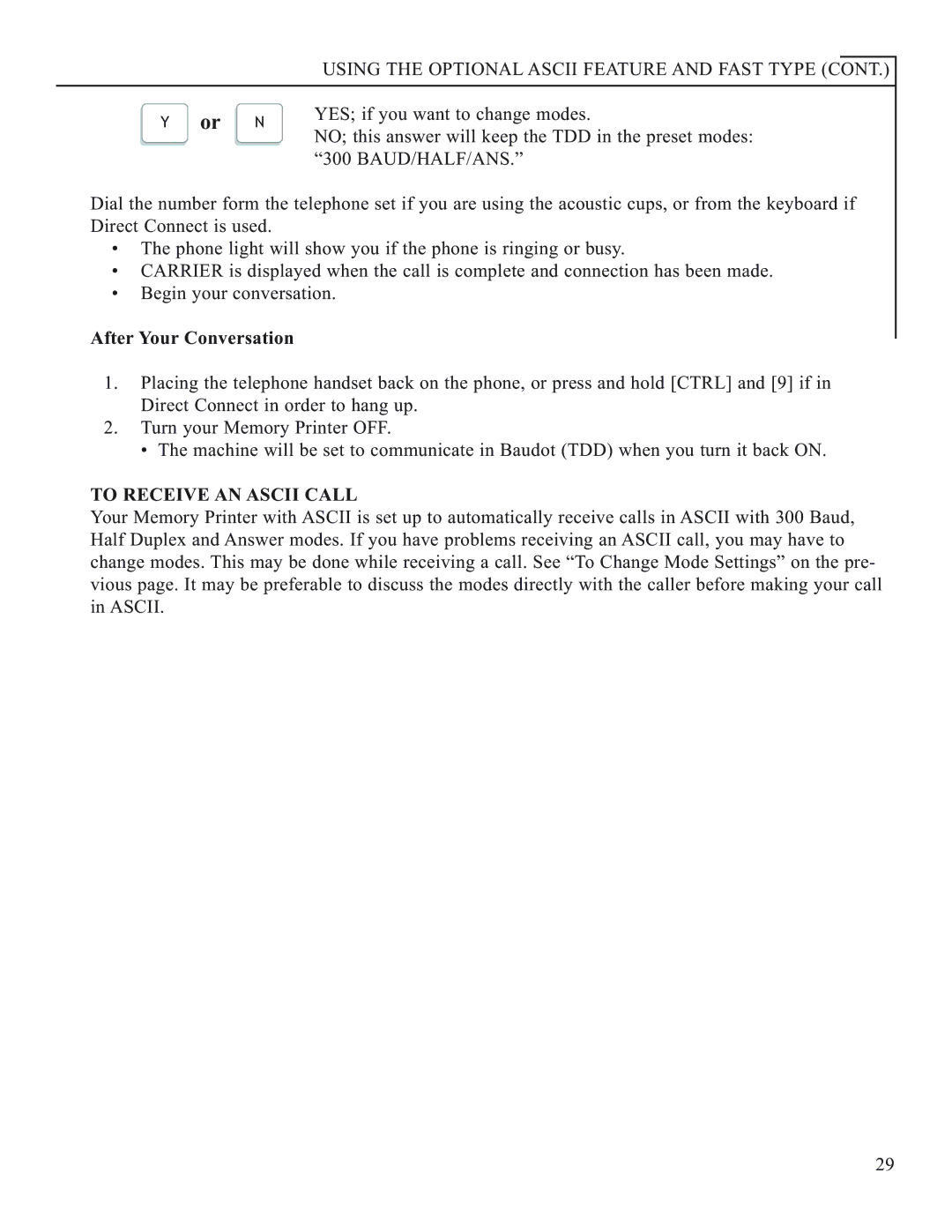 Krown Manufacturing 2000DLD, 2000DX manual After Your Conversation, To Receive AN Ascii Call 