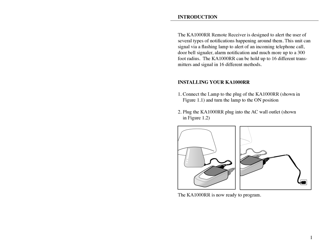 Krown Manufacturing instruction manual Introduction, Installing Your KA1000RR 