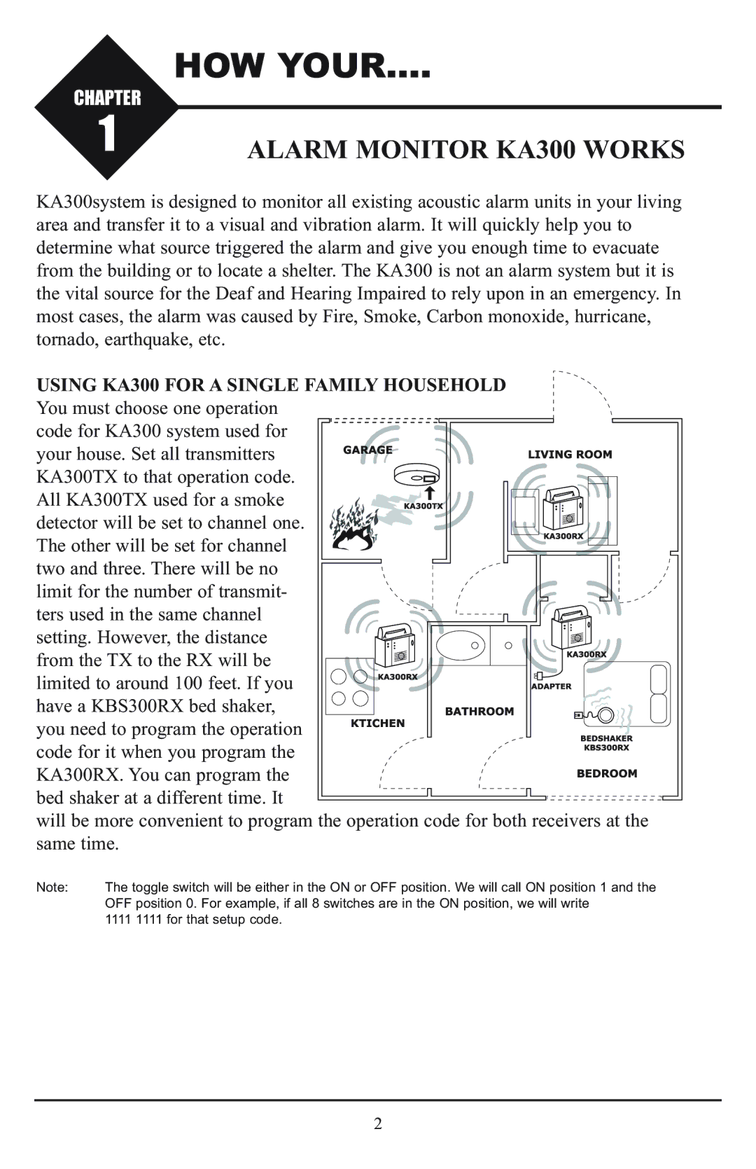 Krown Manufacturing KBS300RX instruction manual HOW Your, Using KA300 for a Single Family Household 