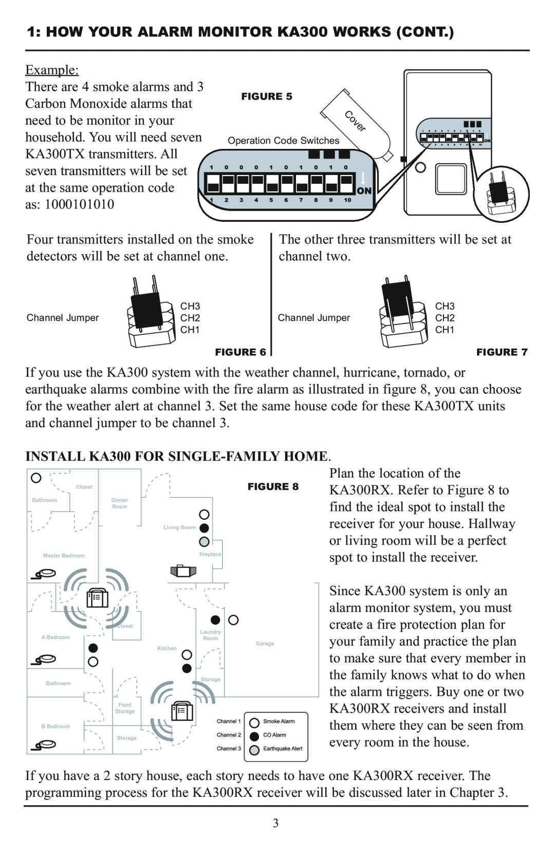 Krown Manufacturing KBS300RX 1: HOW YOUR ALARM MONITOR KA300 WORKS CONT, INSTALL KA300 FOR SINGLE-FAMILYHOME 