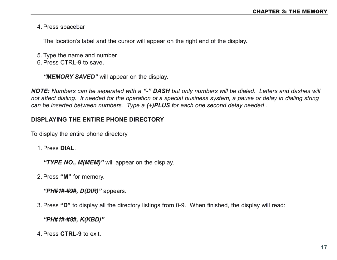 Krown Manufacturing KVT100 instruction manual Displaying the Entire Phone Directory, PH#1#-#9#, Kkbd 