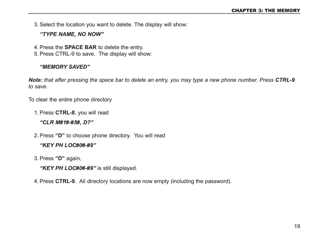 Krown Manufacturing KVT100 instruction manual Type NAME, no NOW, KEY PH LOC#0#-#9 is still displayed 