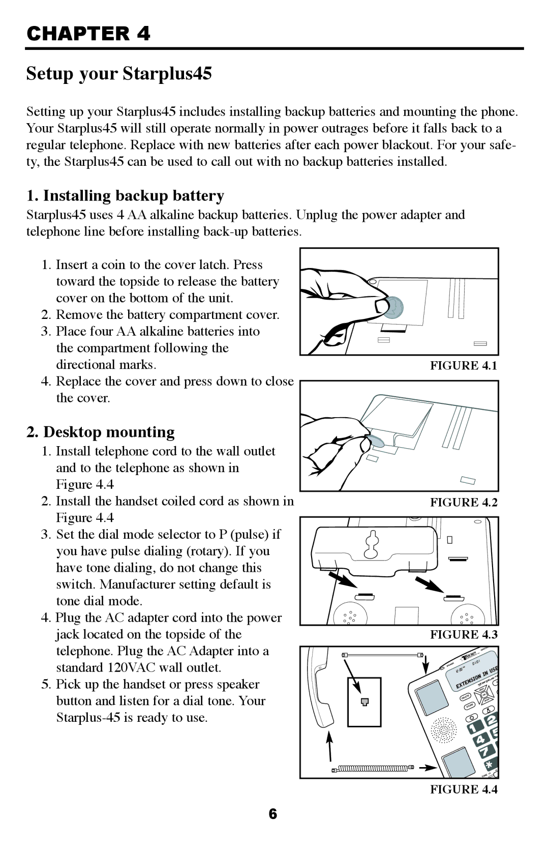 Krown Manufacturing StarPlus-45 owner manual Setup your Starplus45, Installing backup battery 