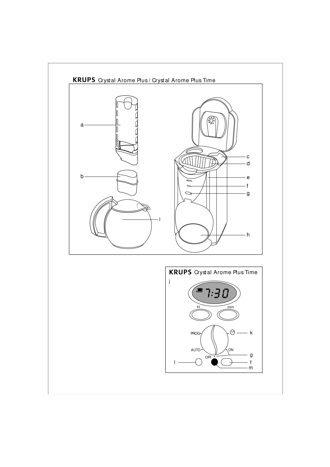 Krups 466 manual Crystal Arome Plus / Crystal Arome Plus Time 