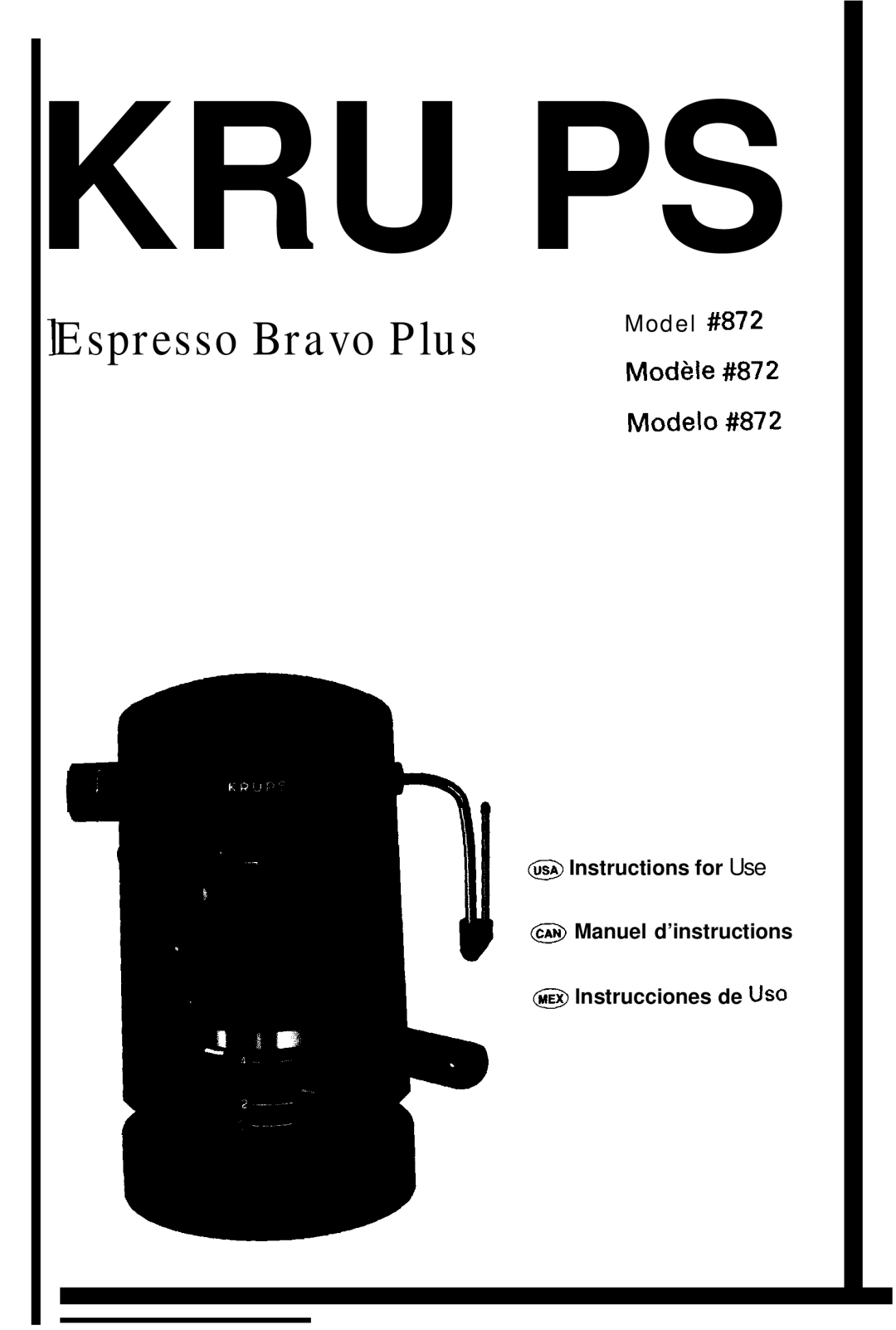 Krups 872 manual Kru Ps 