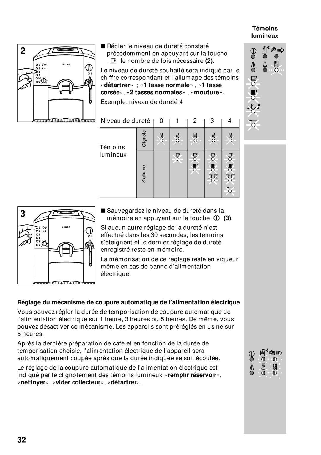 Krups 889 manuel dutilisation Lumineux 