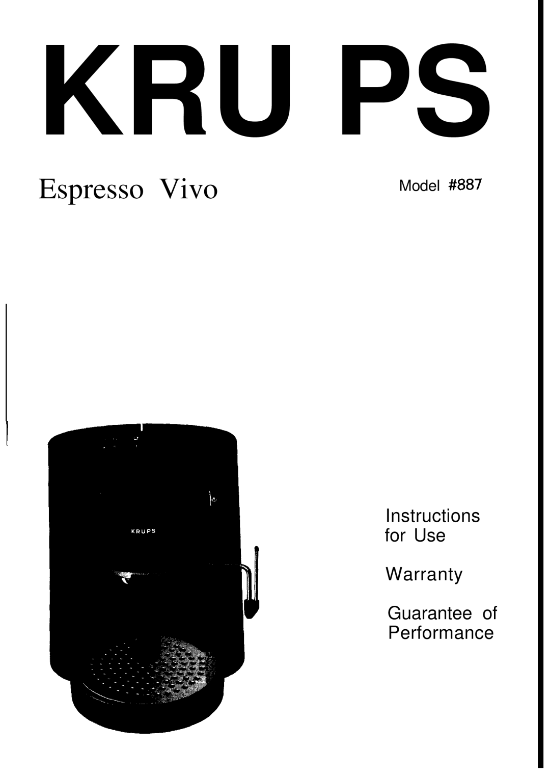 Krups Espresso Vivo warranty Kru Ps 