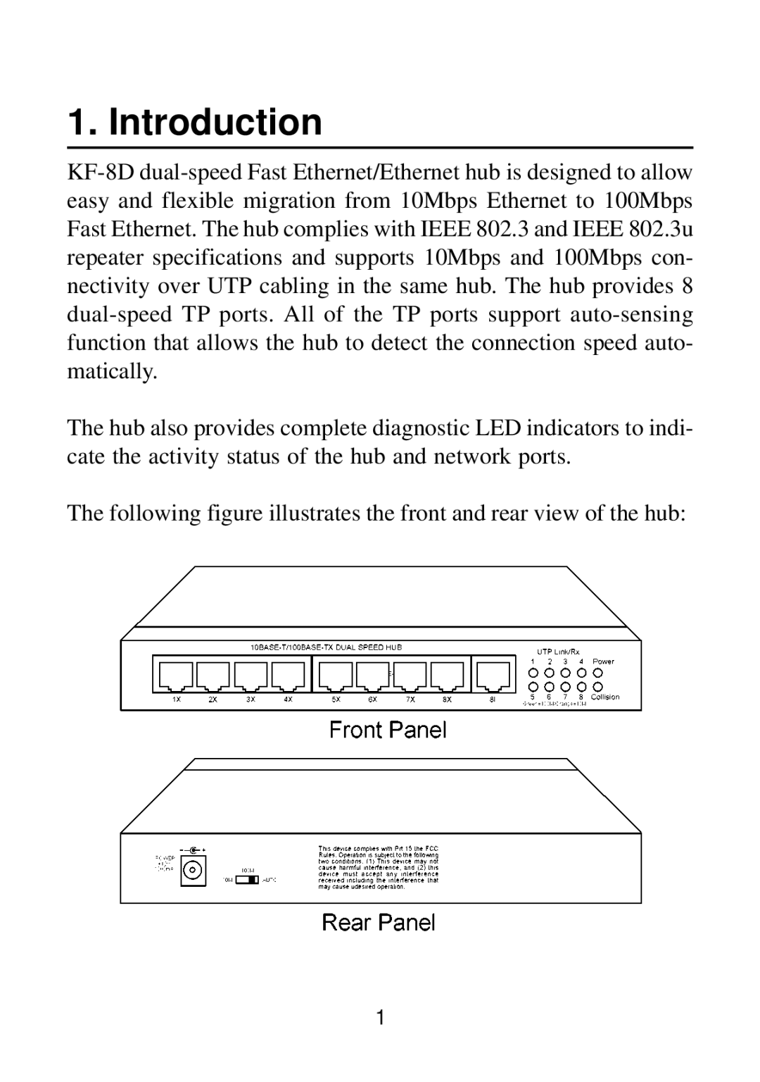 KTI Networks 10BASE-T manual Introduction 