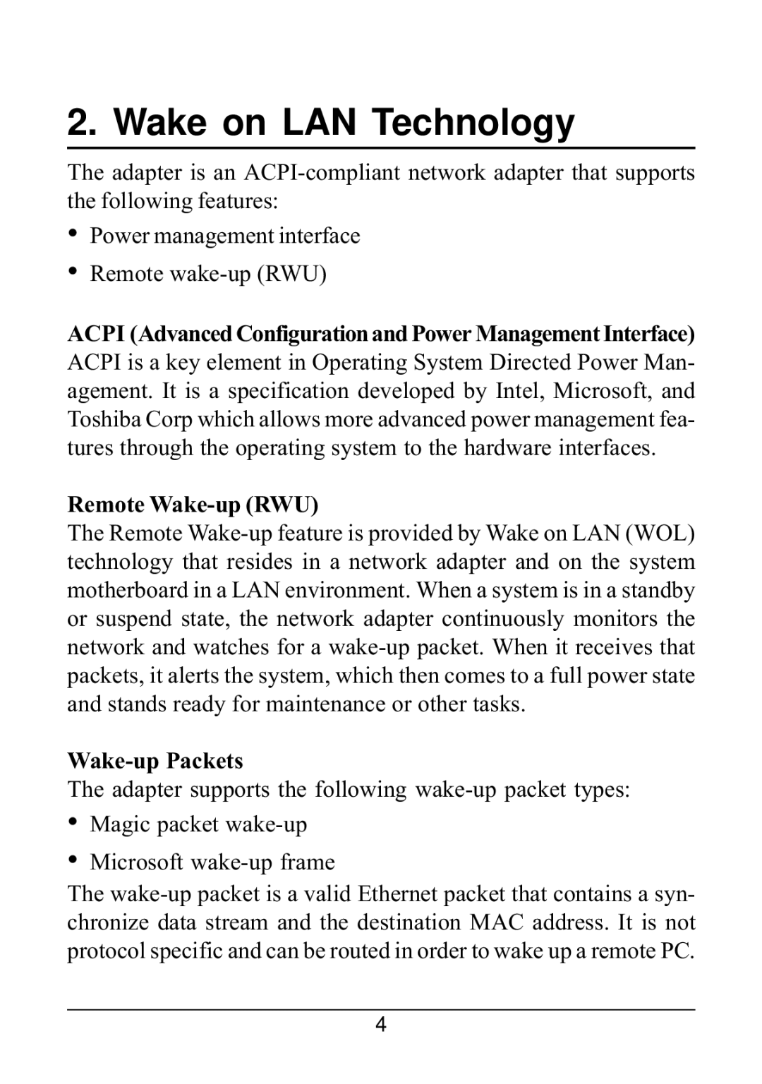 KTI Networks 221TX/3 manual Wake on LAN Technology 