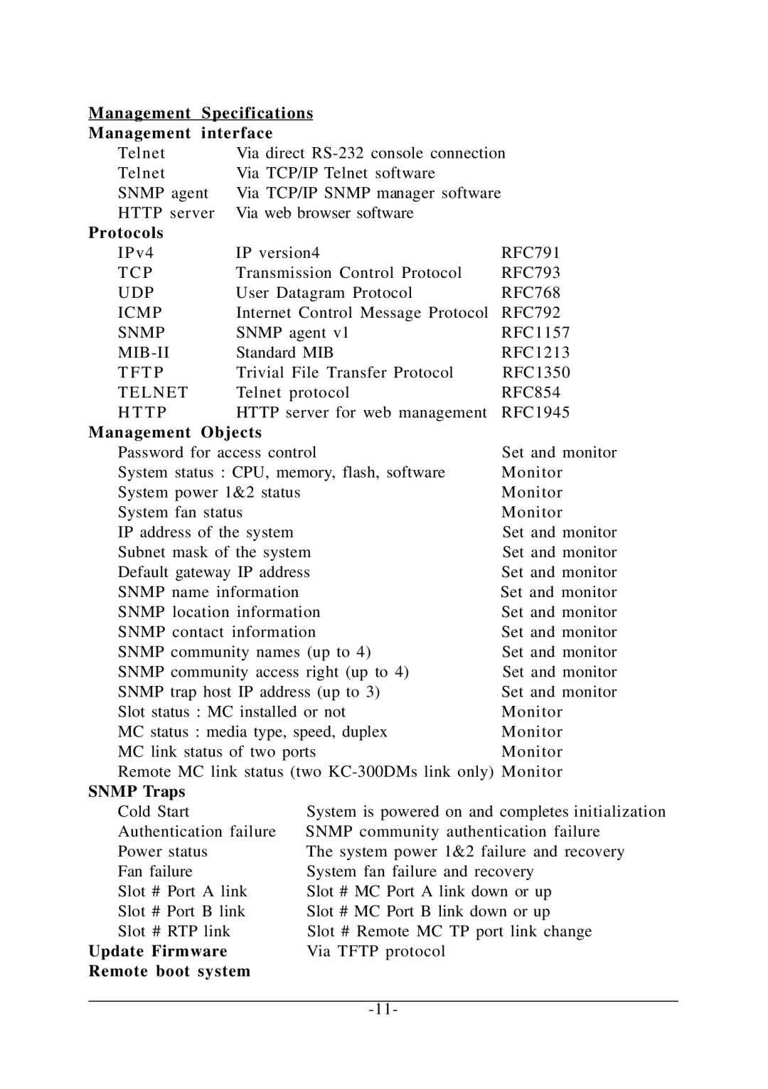 KTI Networks KC-1300 operation manual Update Firmware 