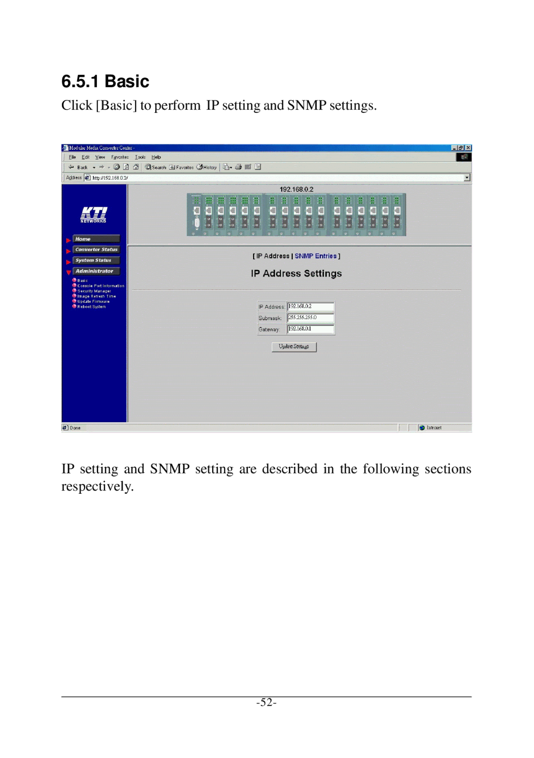 KTI Networks KC-1300 operation manual Basic 