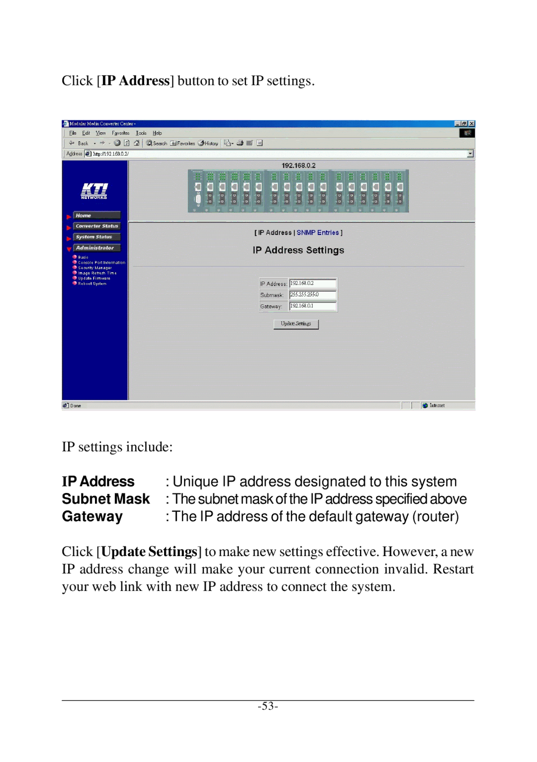 KTI Networks KC-1300 operation manual 