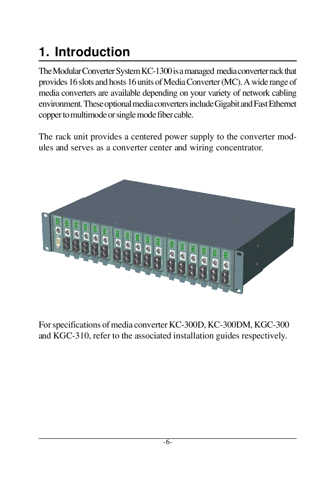 KTI Networks KC-1300 operation manual Introduction 