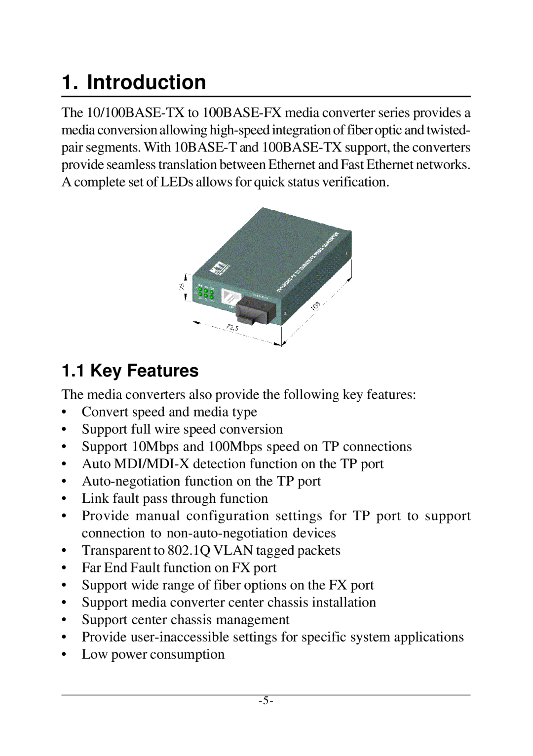 KTI Networks KC-300D manual Introduction, Key Features 