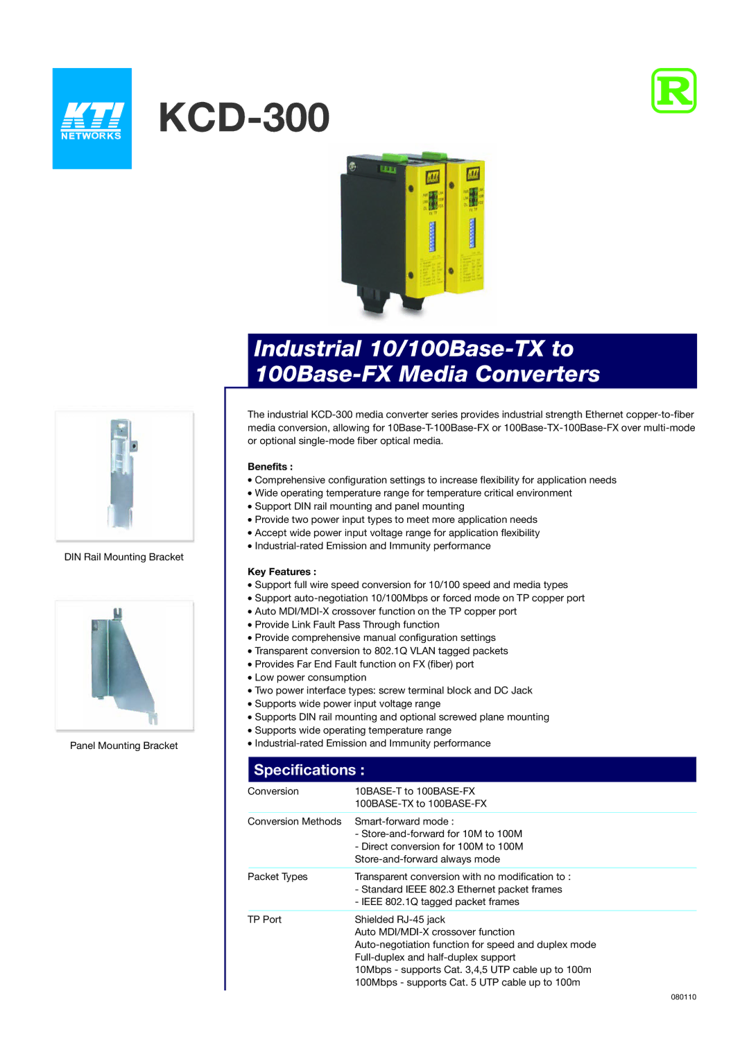 KTI Networks KCD-300 specifications Specifications, Benefits, Key Features 