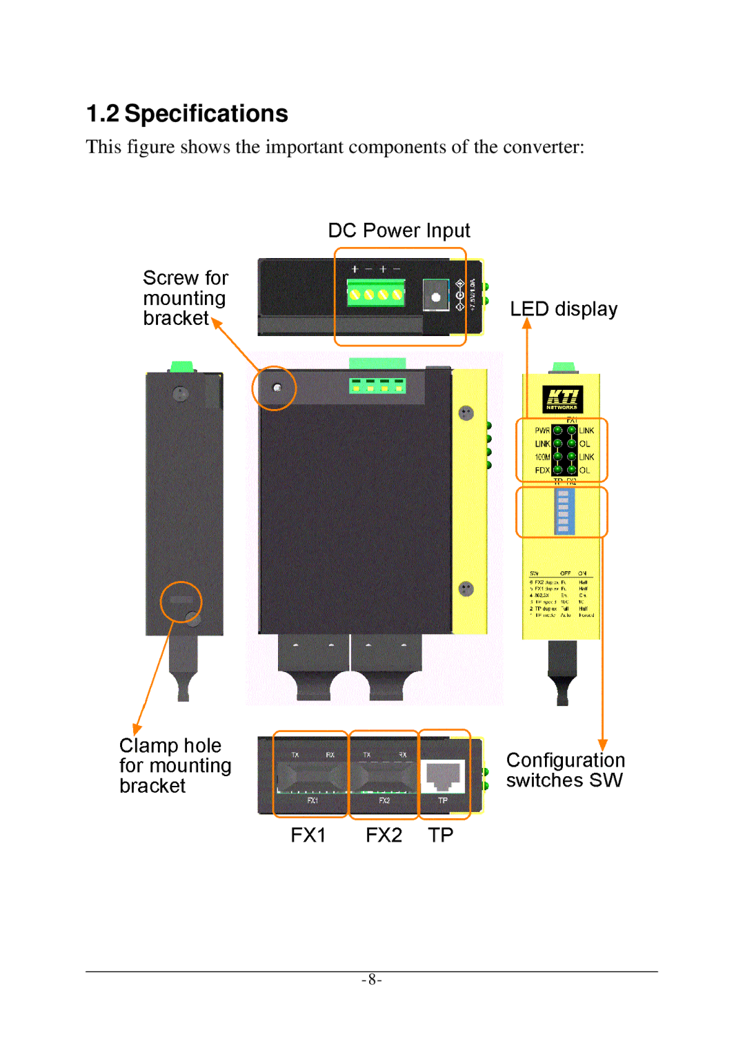 KTI Networks KCD-302 Series manual Specifications 