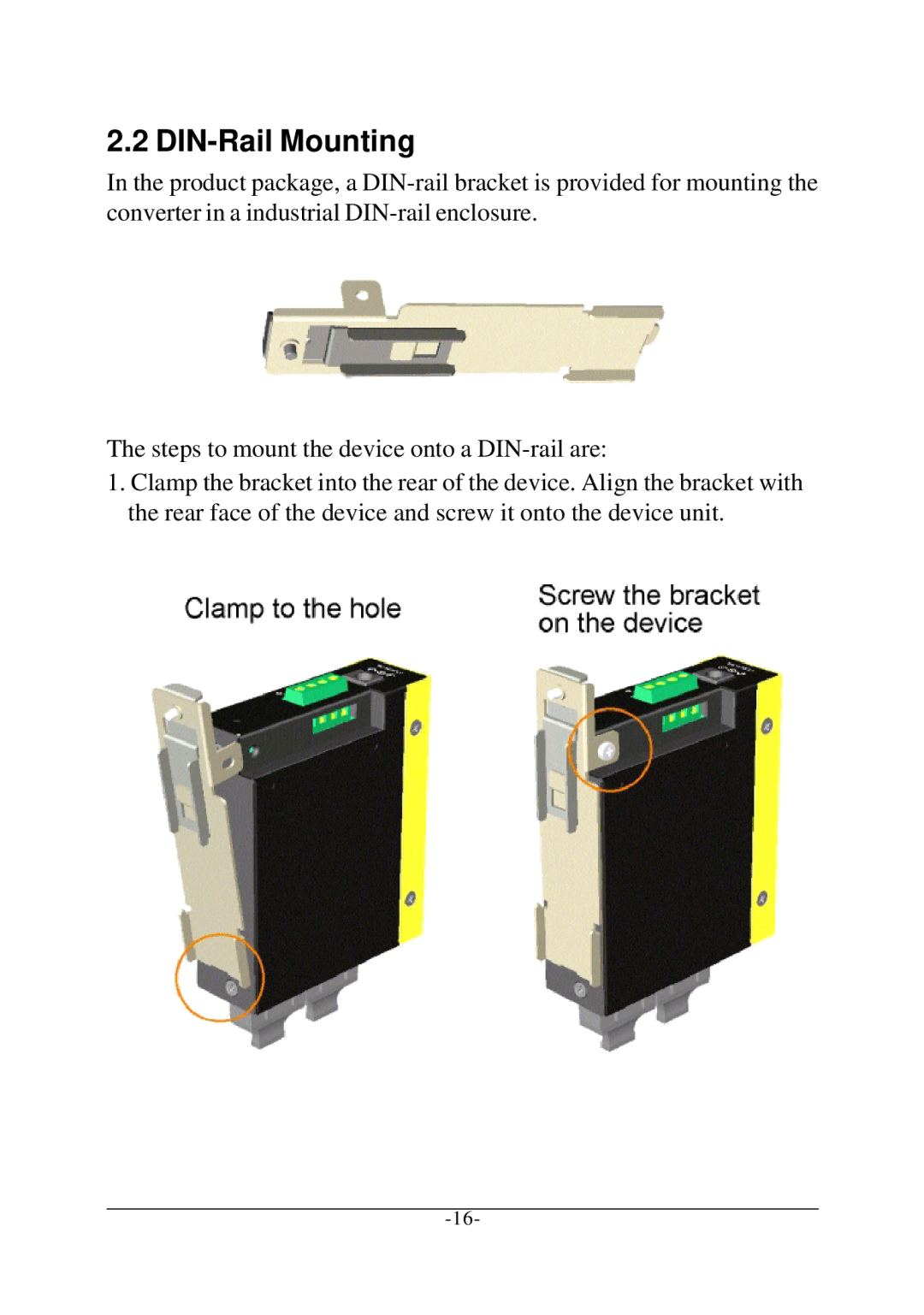 KTI Networks KCD-302 manual DIN-Rail Mounting 