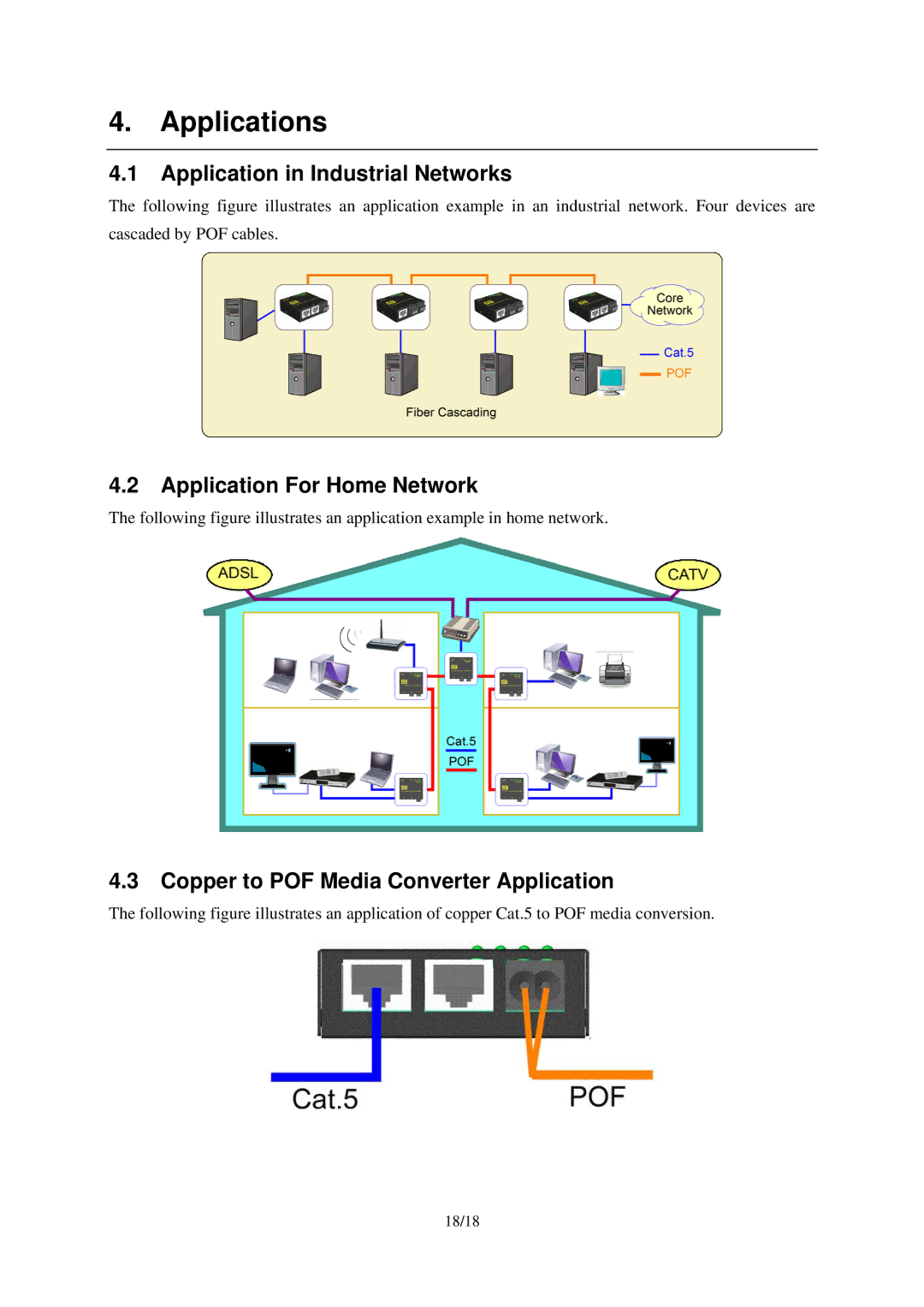 KTI Networks KCD-303P-B1, KCD-303P-A1 manual Applications, Application in Industrial Networks, Application For Home Network 