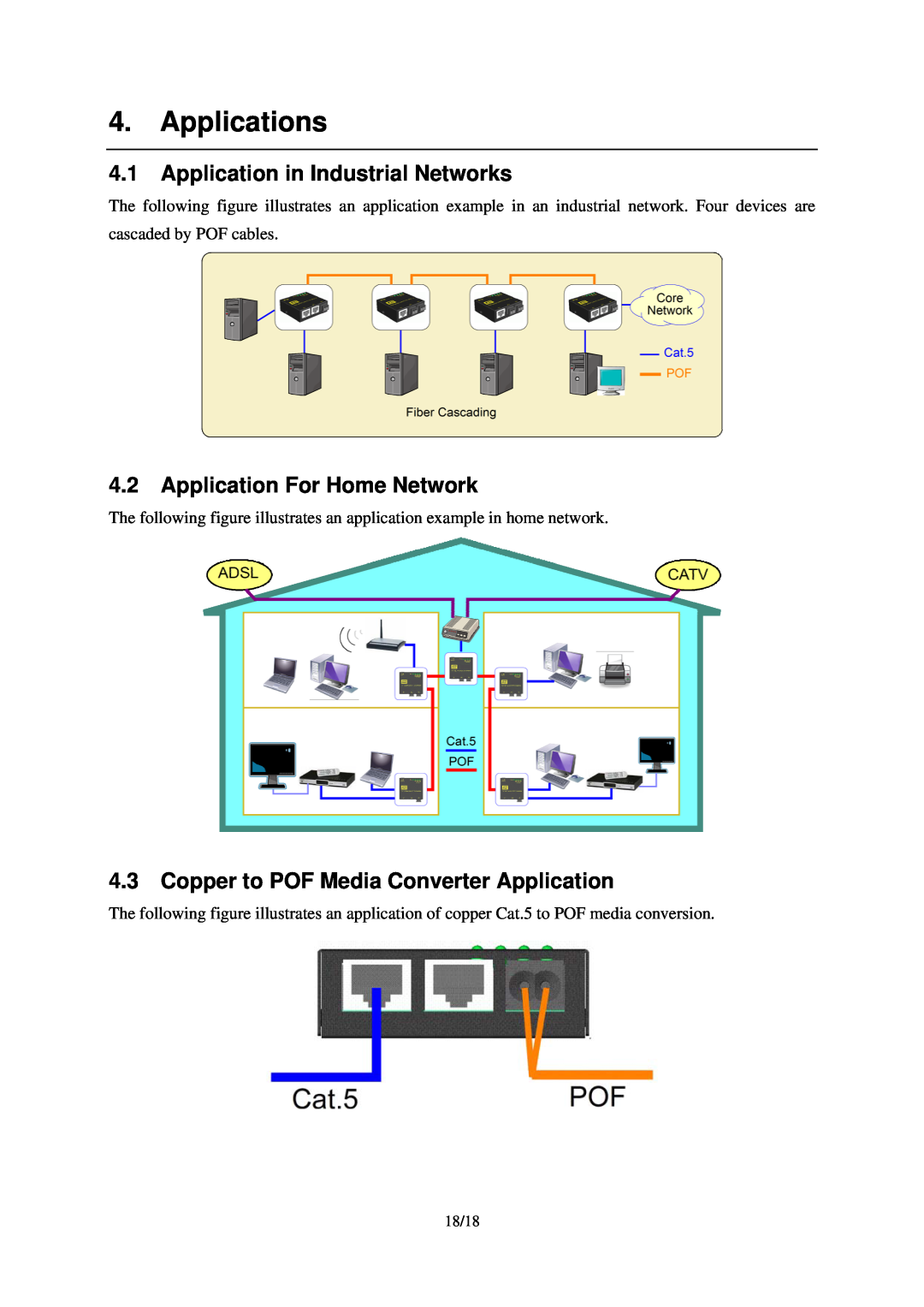 KTI Networks KCD-303P-B1, KCD-303P-A1 manual Applications, Application in Industrial Networks, Application For Home Network 
