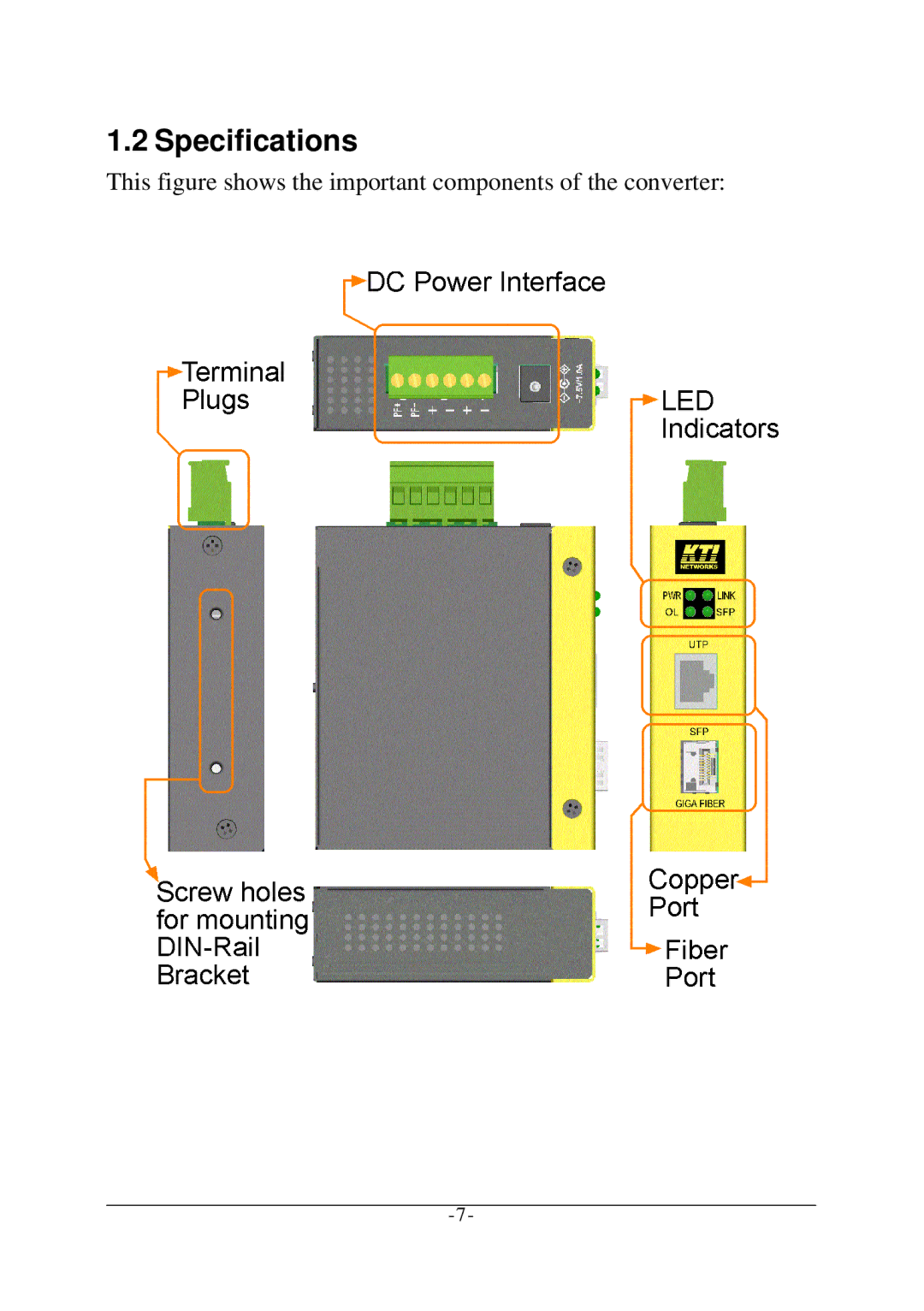 KTI Networks KCD-400 Series manual Specifications 