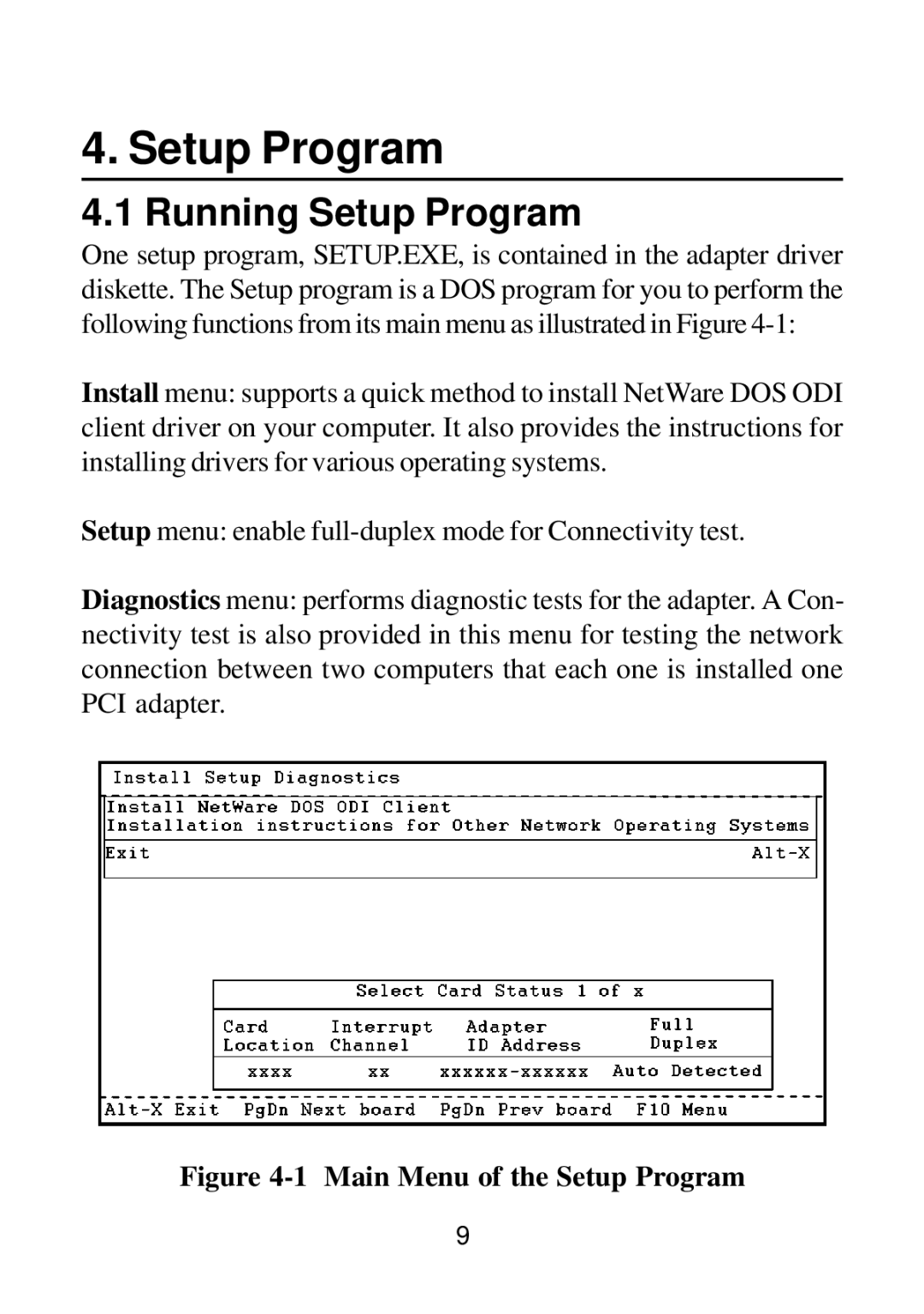 KTI Networks KF223TX, KF230TX manual Running Setup Program 