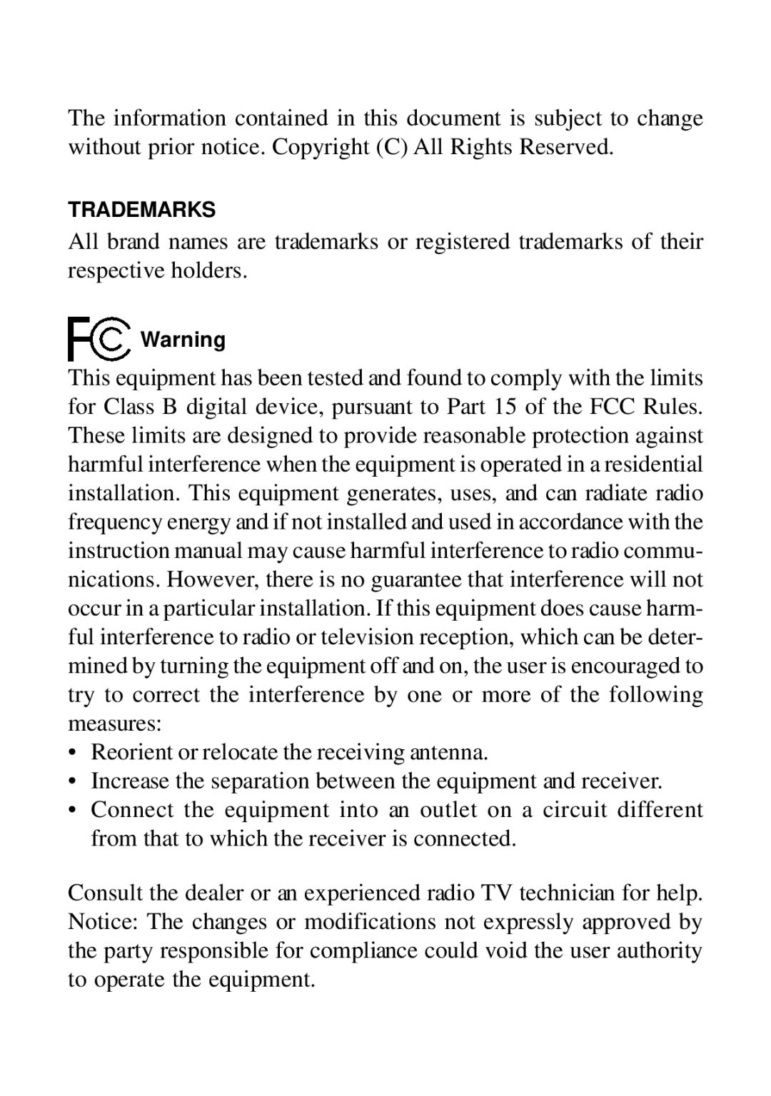 KTI Networks KG-500F manual Trademarks 