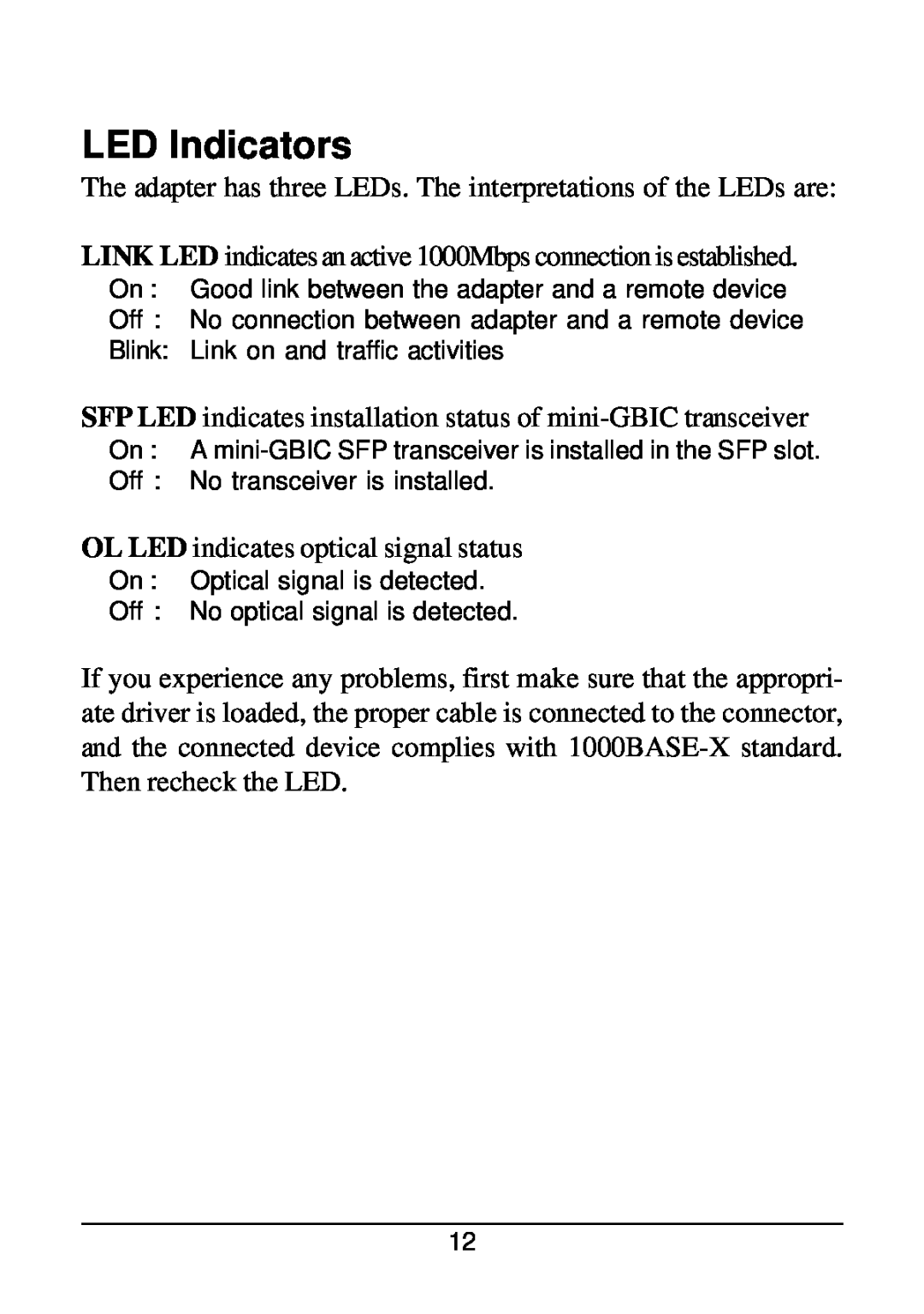 KTI Networks KG-500F manual LED Indicators 