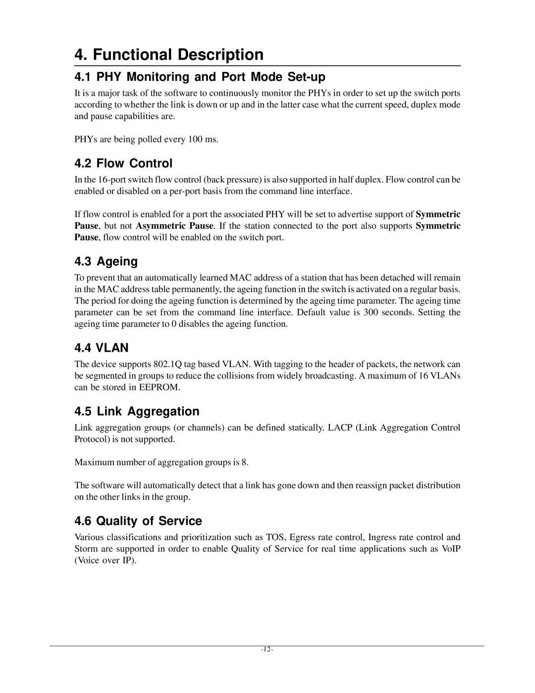 KTI Networks kgs-1601 manual Functional Description 