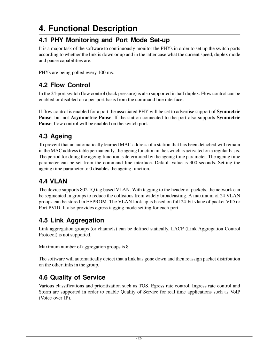 KTI Networks KGS-2401 manual Functional Description 