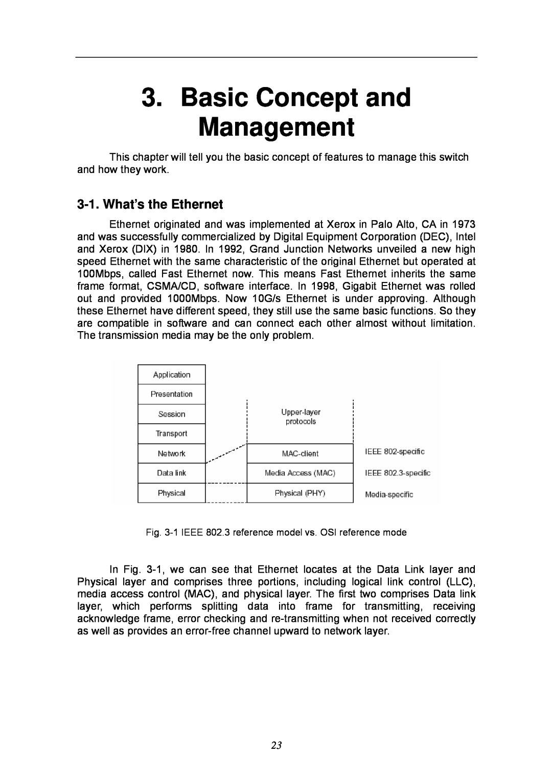 KTI Networks KGS-2404 manual Basic Concept and Management, What’s the Ethernet 