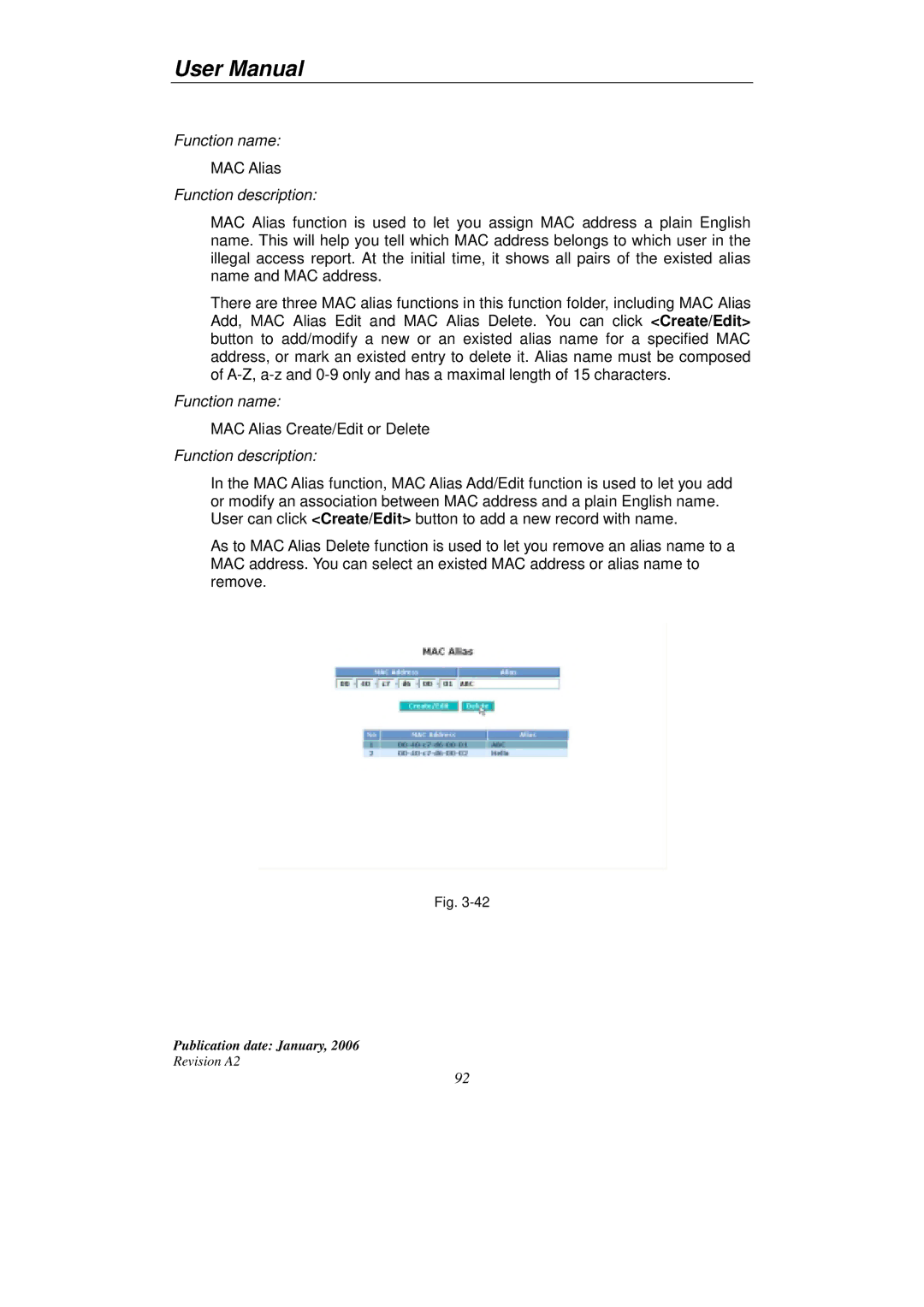 KTI Networks KGS-2416 user manual MAC Alias 