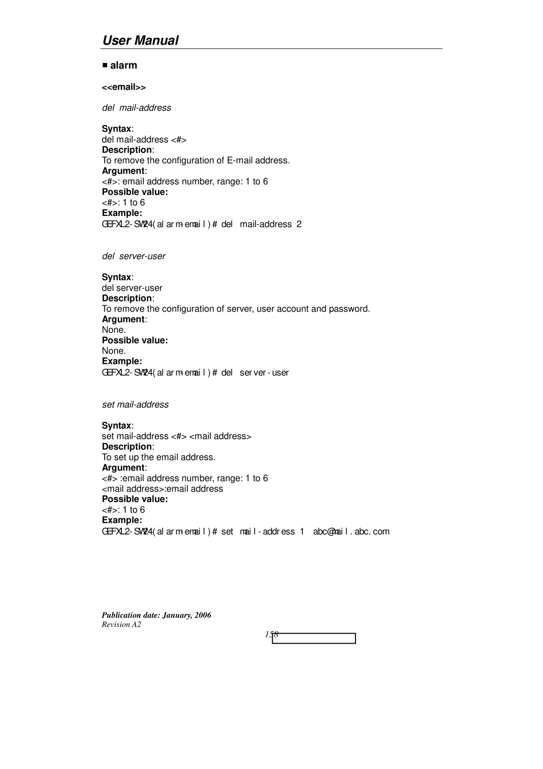 KTI Networks KGS-2416 user manual Alarm 