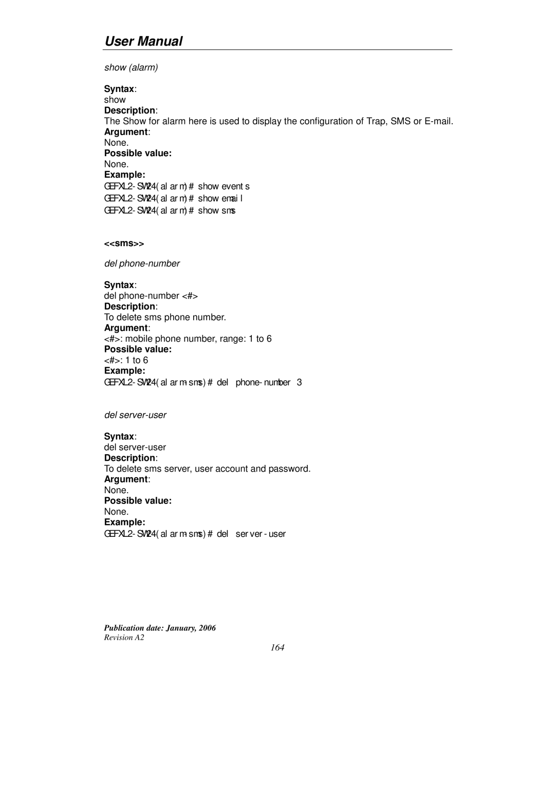 KTI Networks KGS-2416 user manual Sms 