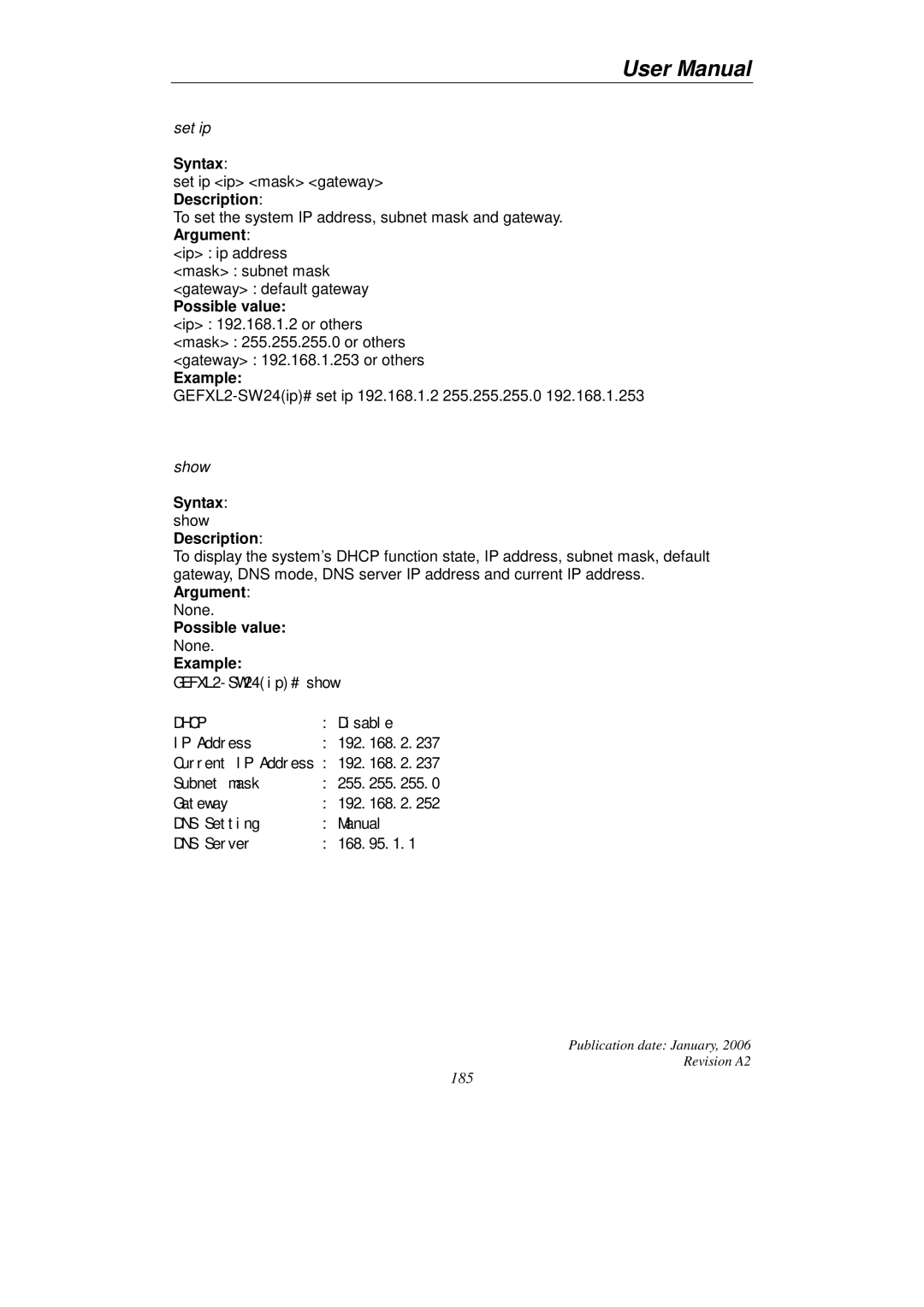 KTI Networks KGS-2416 user manual 185 