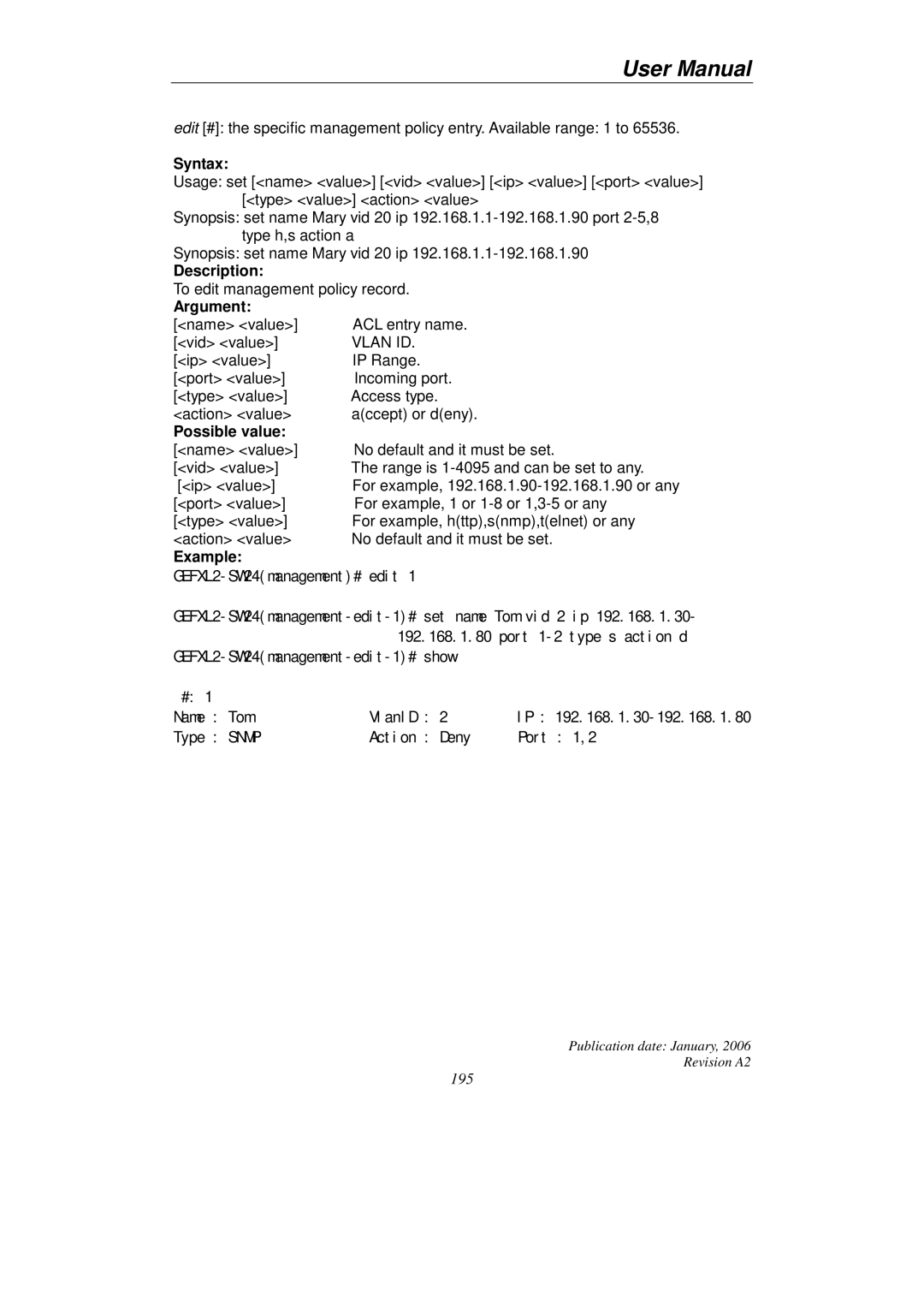 KTI Networks KGS-2416 user manual 195 