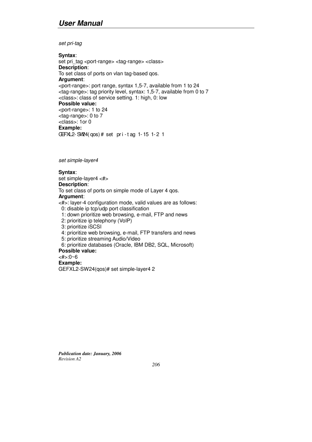 KTI Networks KGS-2416 user manual Possible value #0~6 Example 