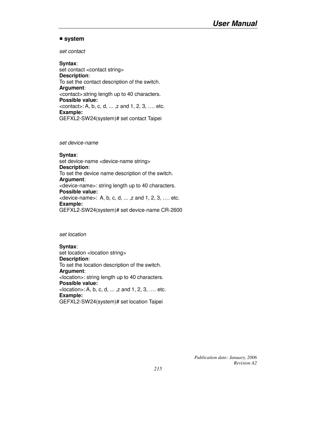 KTI Networks KGS-2416 user manual System 