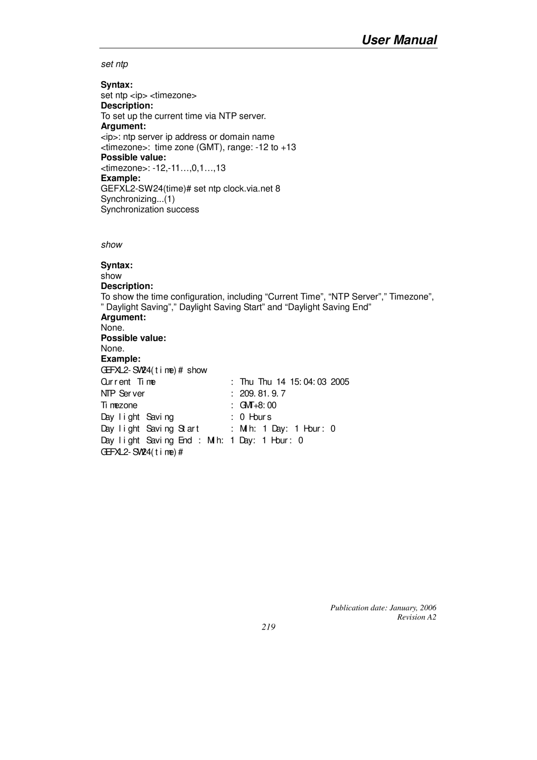 KTI Networks KGS-2416 user manual Possible value None Example 