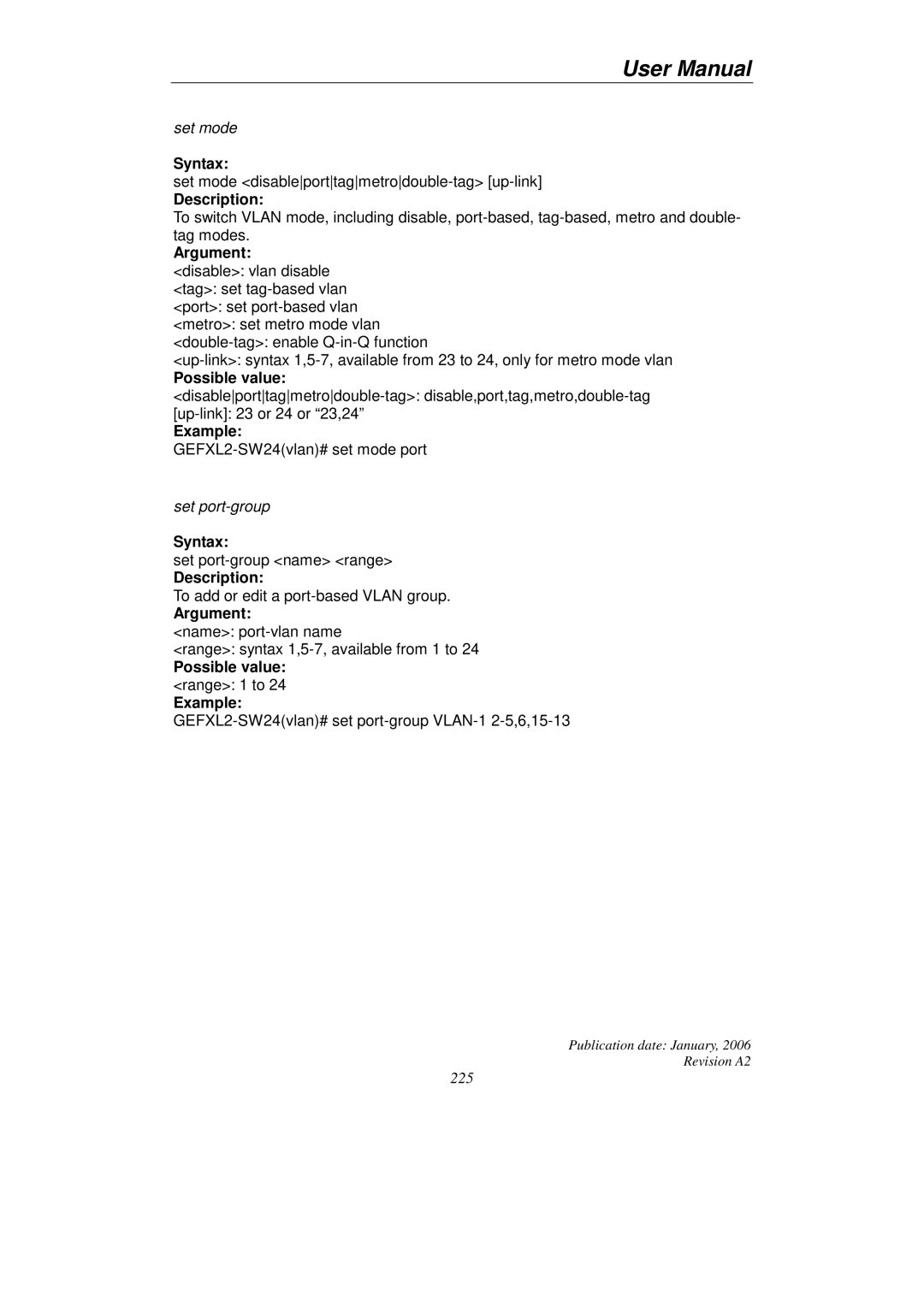 KTI Networks KGS-2416 user manual Set port-group 