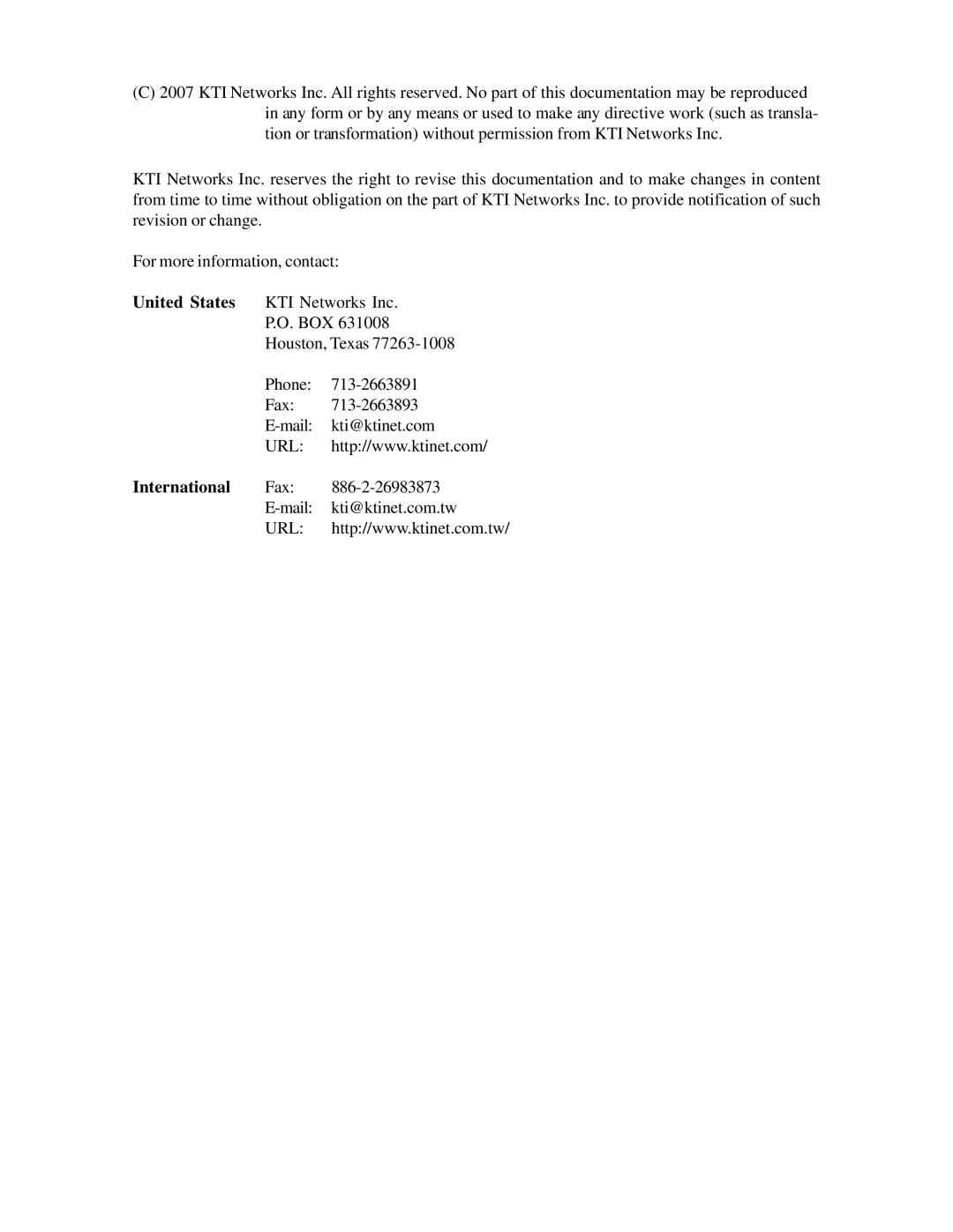 KTI Networks KGS-612F user manual 