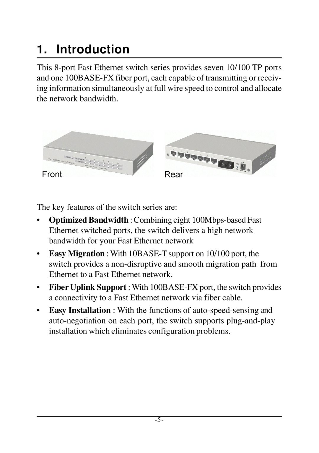 KTI Networks KS-108F manual Introduction 