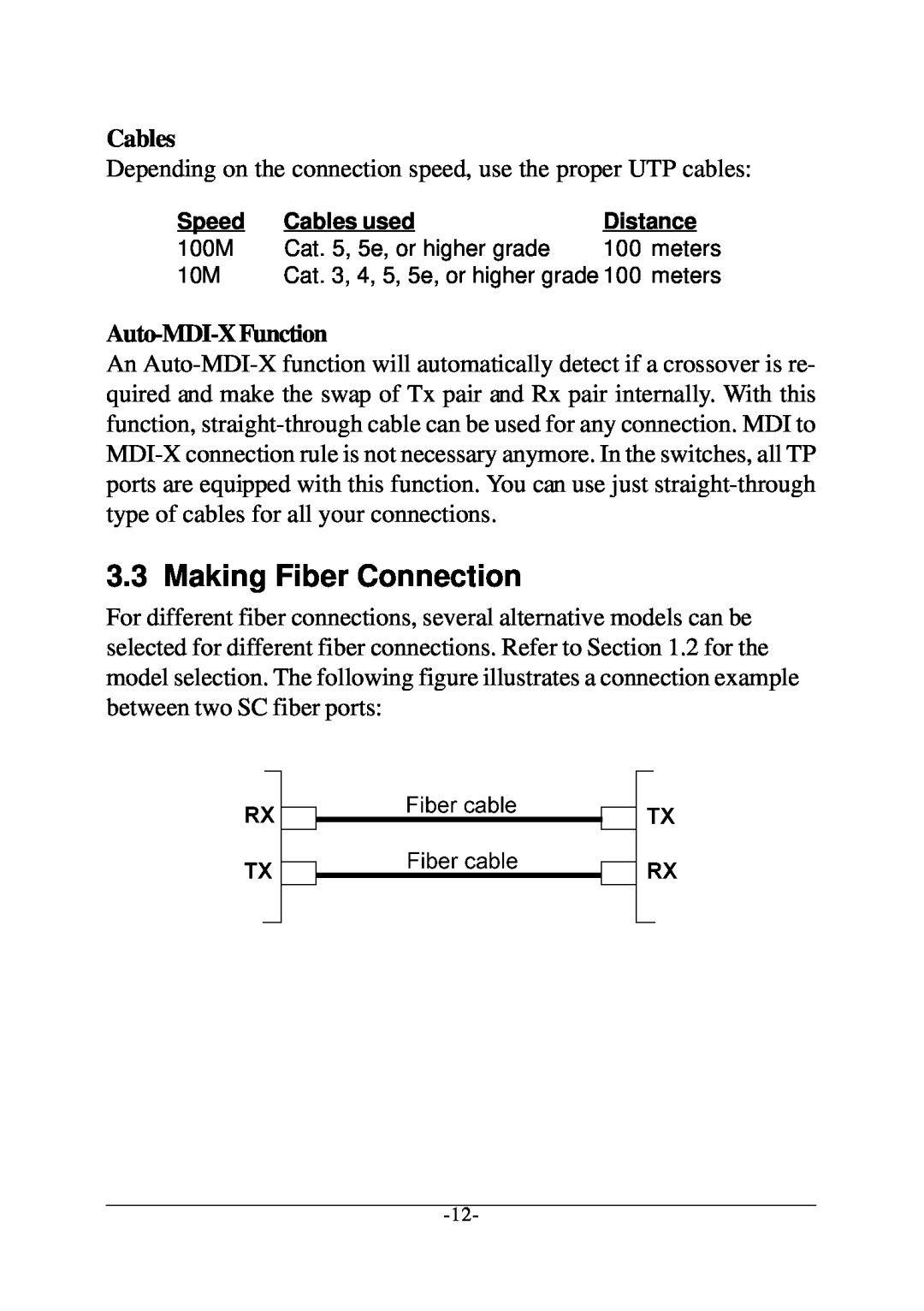 KTI Networks KS-108F manual Making Fiber Connection 