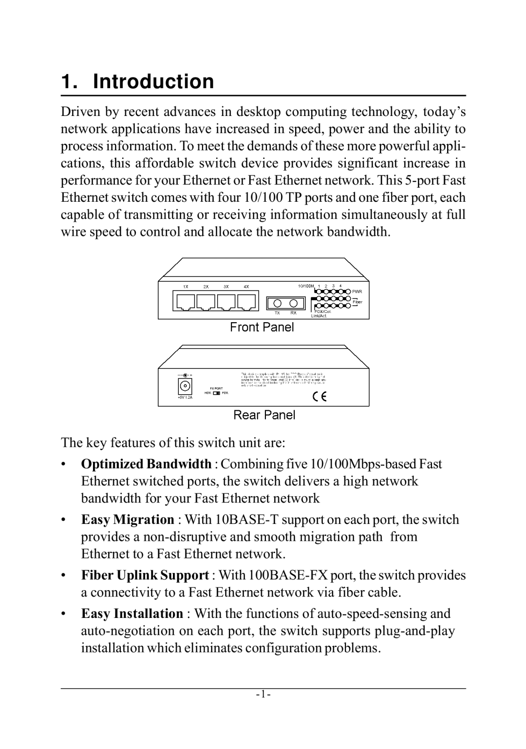 KTI Networks KS-115F Series manual Introduction 