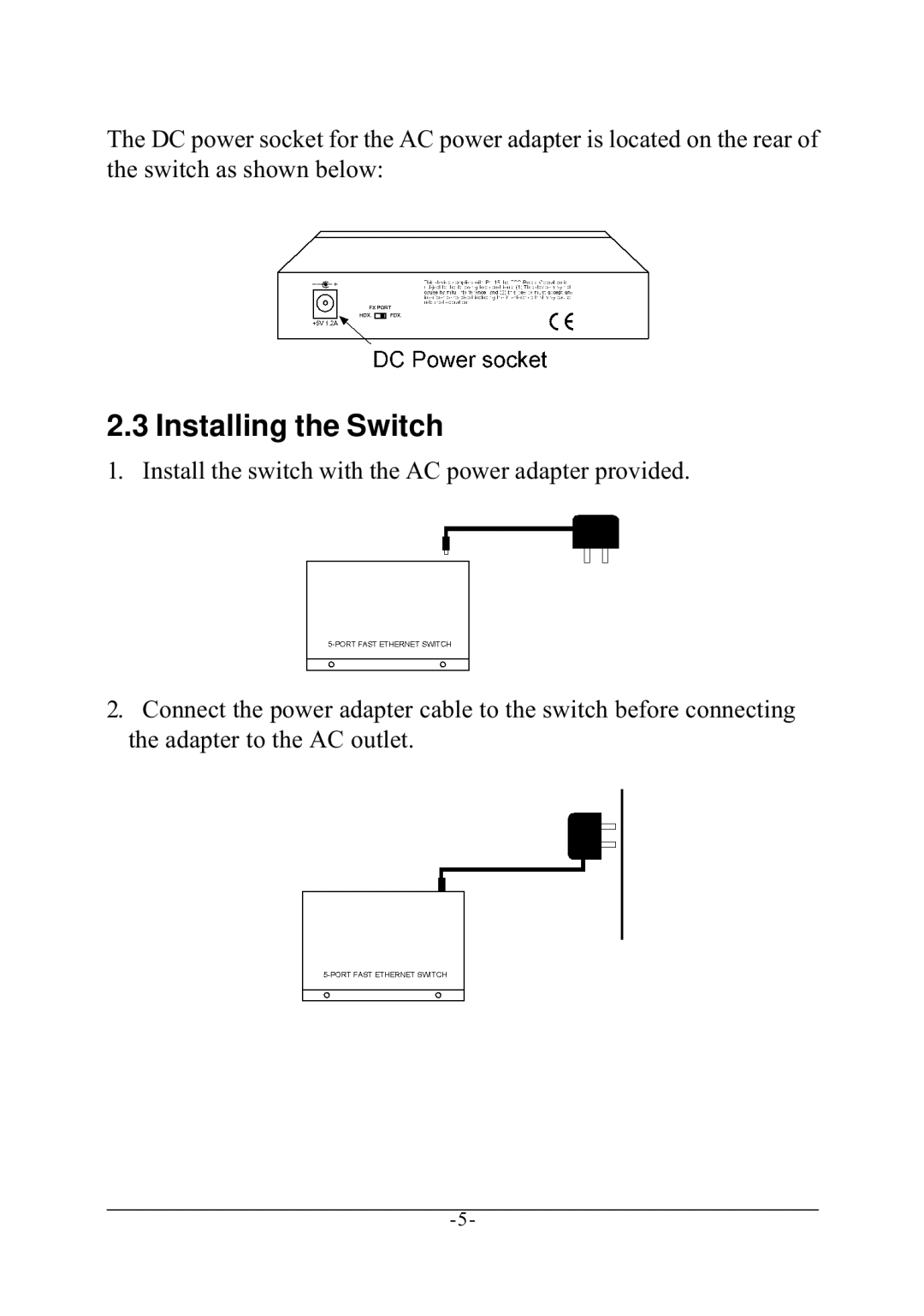 KTI Networks KS-115F Series manual Installing the Switch 