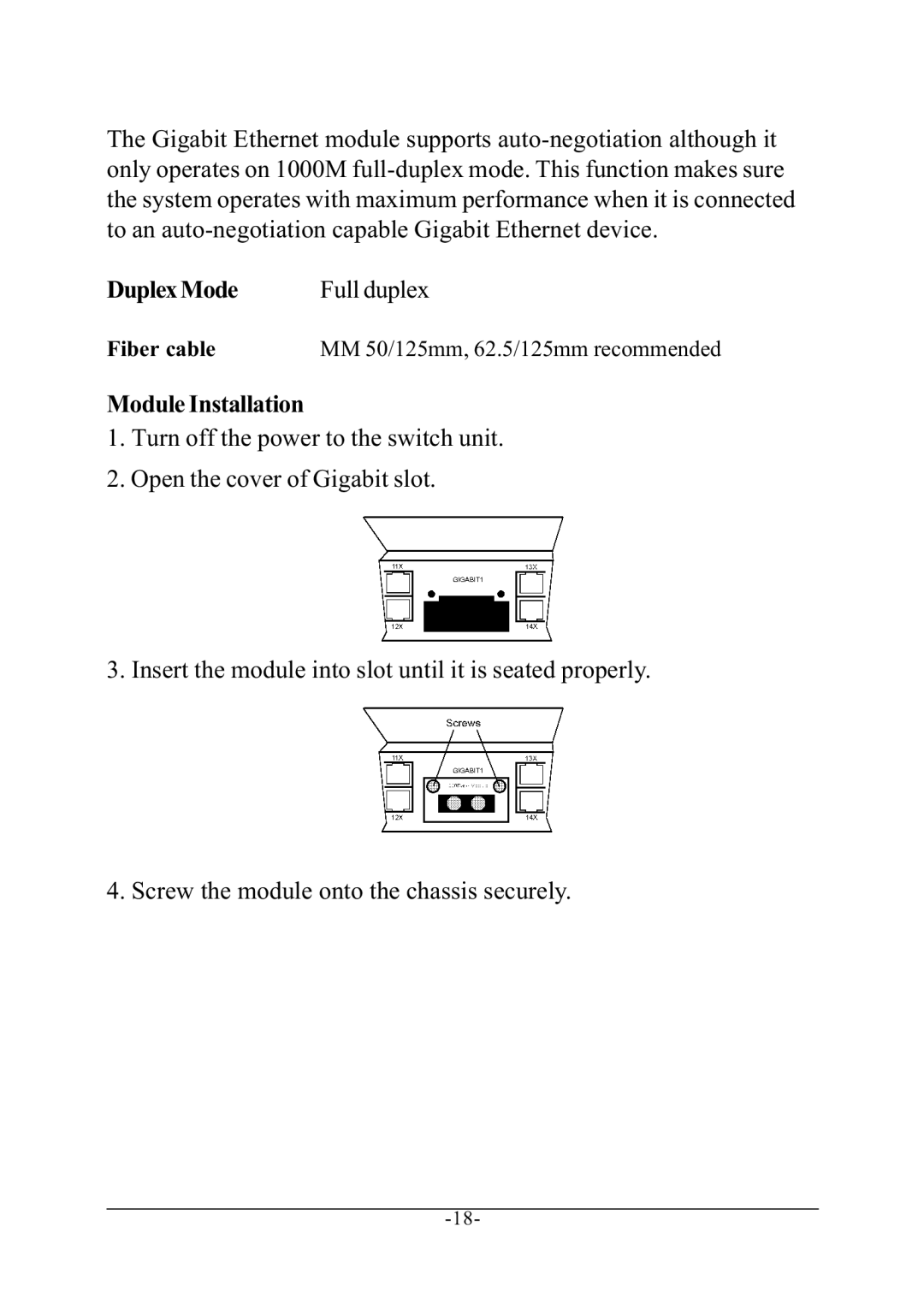 KTI Networks KS-2240 manual Duplex Mode Full duplex 