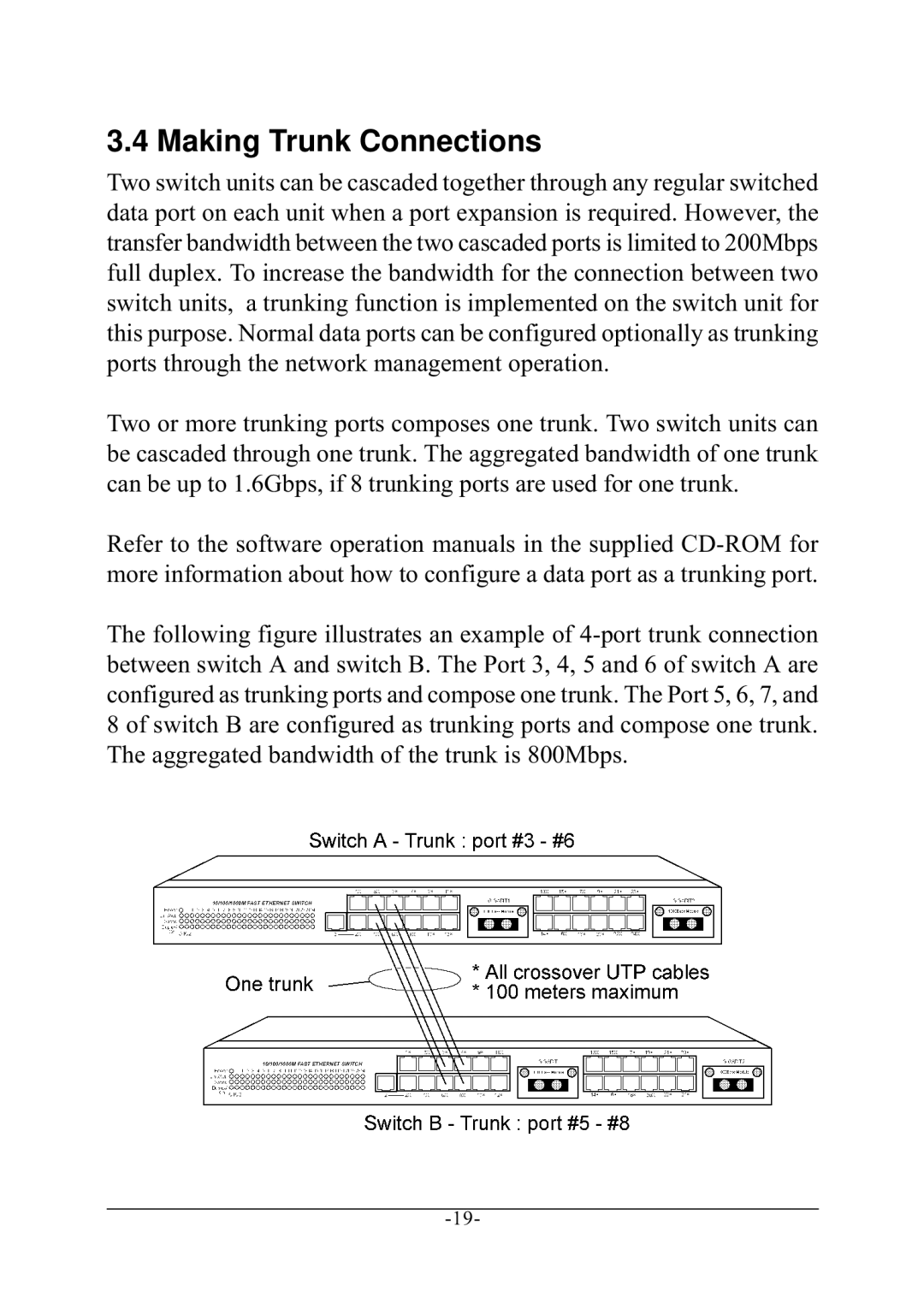 KTI Networks KS-2240 manual Making Trunk Connections 